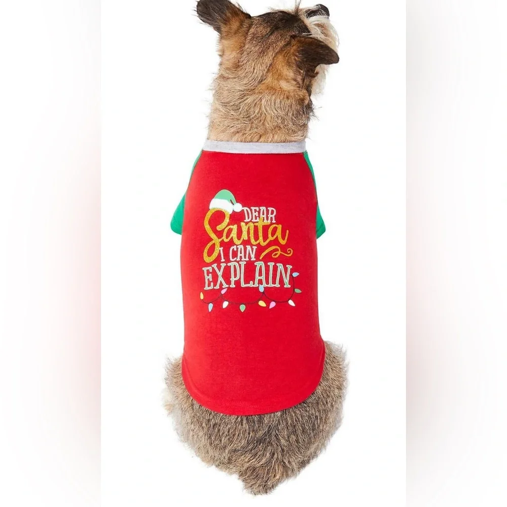 NEW Funny Pet Santa Shirt, Dog/Cat Size Large